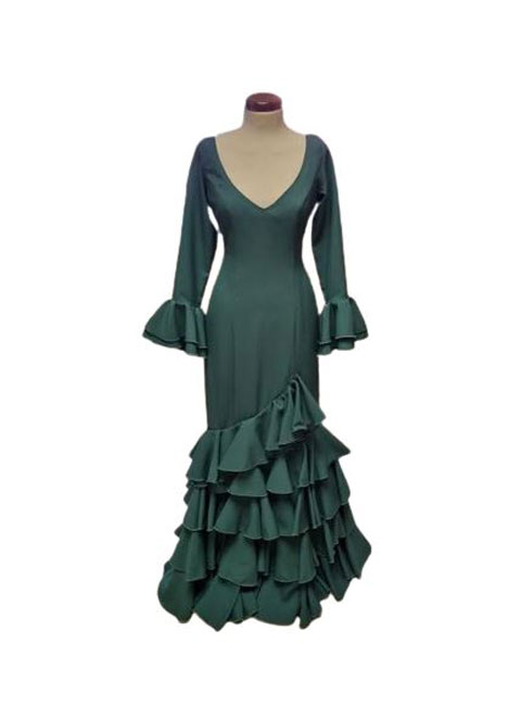 Talla 44. Traje de Flamenca Modelo Lolita. Verde Botella